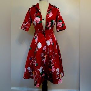 Vintage inspired red holiday party dress